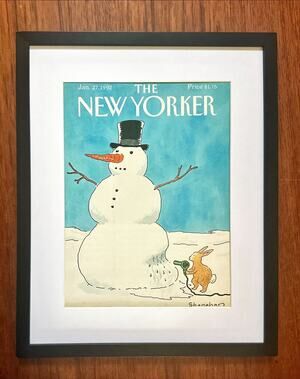 Framed 1992 The New Yorker Magazine January 27 Snowman Danny Shanahan